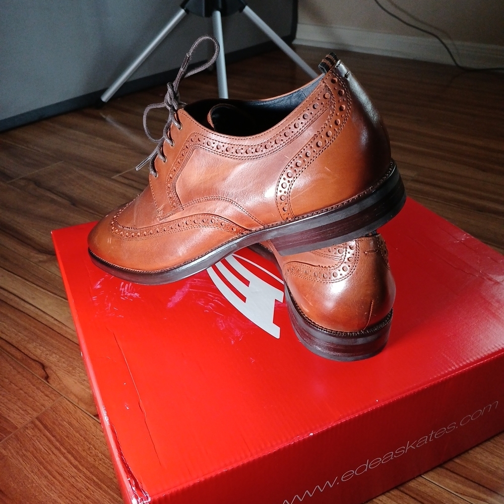 Cole Haan Wingtip Oxford Light‎ Brown Leather Dress Shoes C30100 Mens Size 11 M - Picture 2 of 9